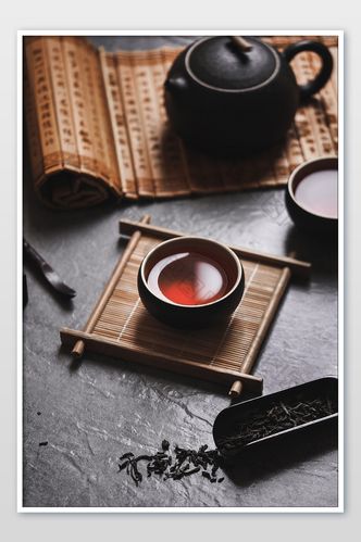 中式复古红茶茶具茶叶静物摄影图片